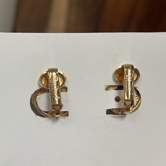 Christian Dior CD Rhinestone Clip On Earrings - Picture 4 of 6